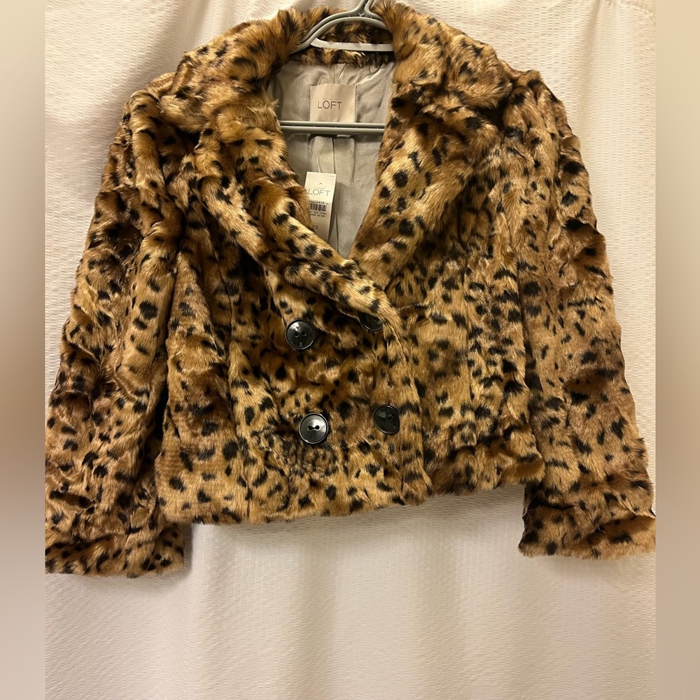 Loft cropped leopard print jacket
